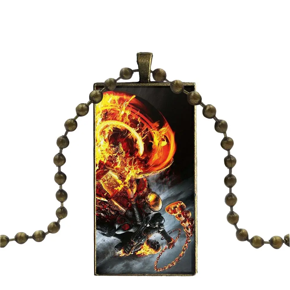 Ghost Rider для женщин детский стеклянный кулон Подвеска с изображением галактики