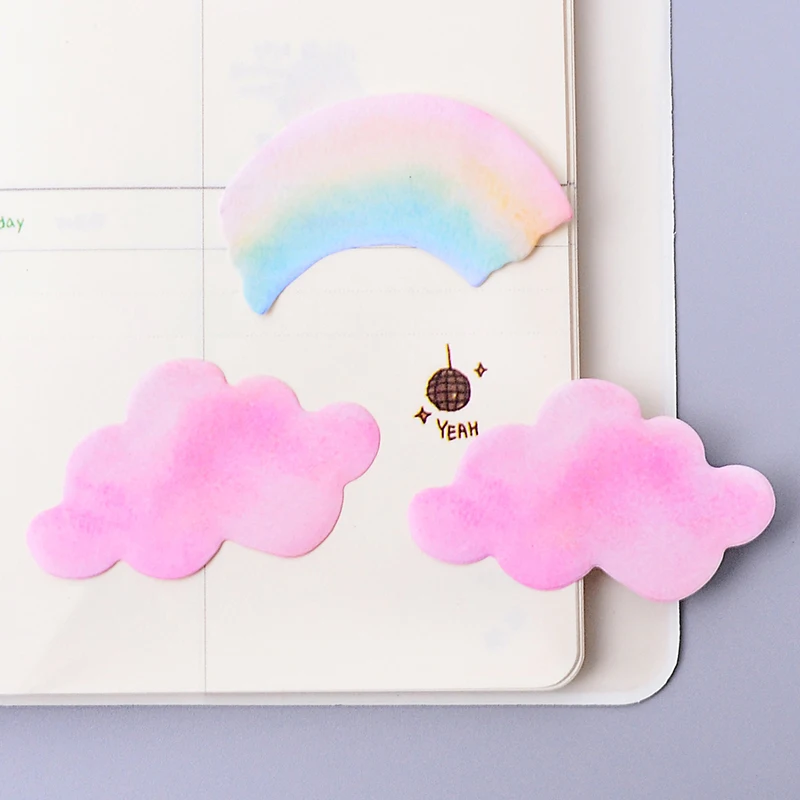 2 шт./лот Творческий Радуга облако memo pad Sticky заметки тетрадь стикеры школьные принадлежности канцелярские