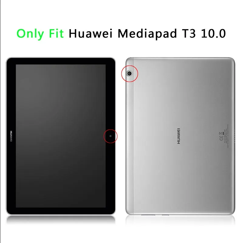 Чехол-книжка для Huawei MediaPad T3 10 0 однотонный из искусственной кожи | Компьютеры и