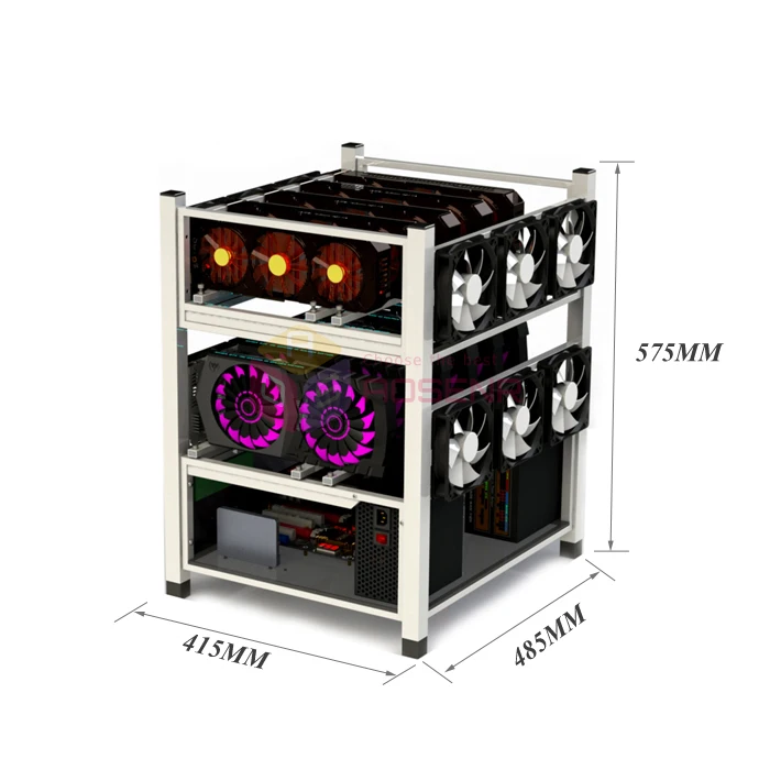 12 вентиляторов 2X 6GPU открытое воздушное горное дело Штабелируемый компьютер