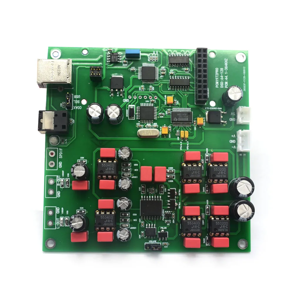 Lusya HIFI PCM1792Apro DAC аудио декодер usb коаксиальный волоконный вход собранная плата 24 бит 192 кГц T0091