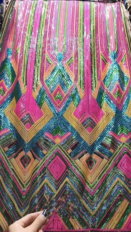 Hot sale latest Nigerian lace fabric ZH-101940 with sequined embroidery African net | Дом и сад