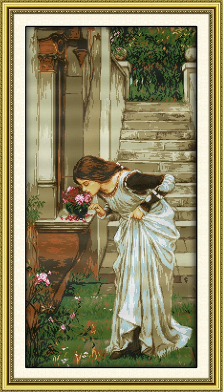 

Backyard cross stitch kit people 18ct 14ct 11ct count print canvas stitches embroidery DIY handmade needlework