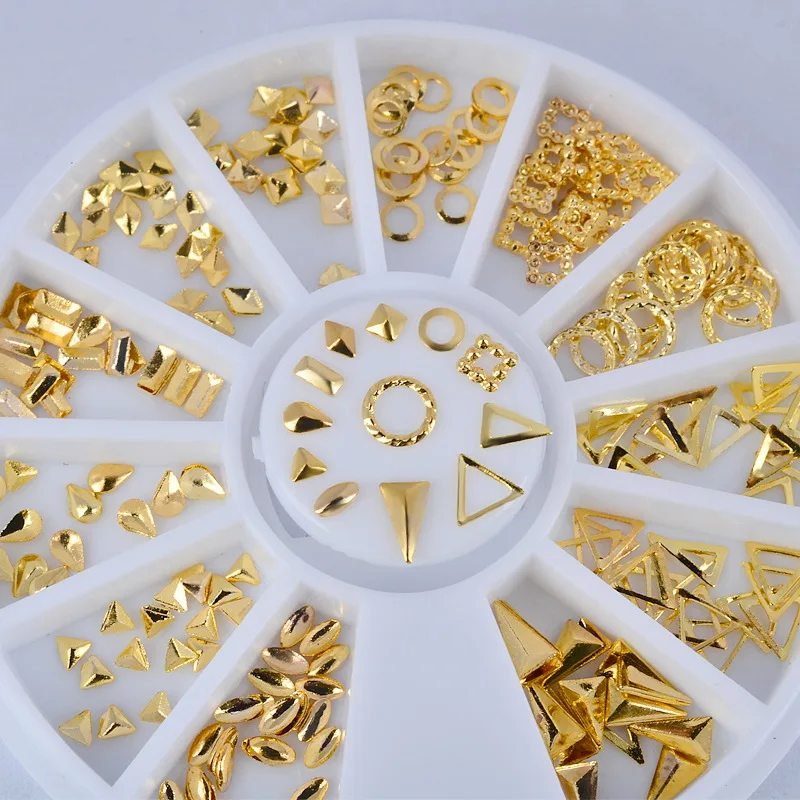 Золотые 3D DIY ювелирные шпильки акриловые металлические заклепки смешанный полый