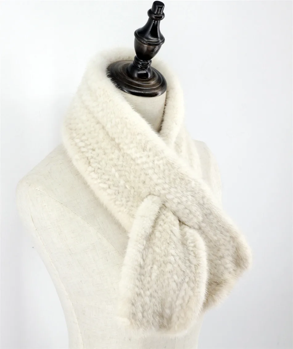 Шарфы унисекс ручной вязки из натурального меха норки|scarf wrap|hand knitted scarvesknit scarf |