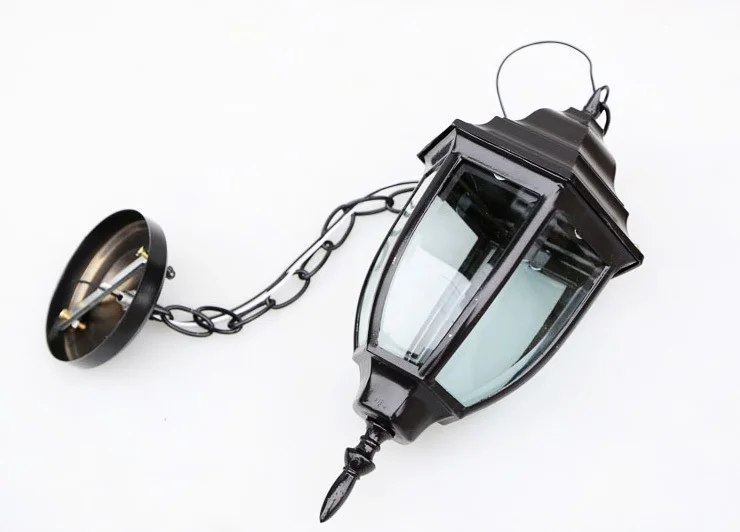 Уличный винтажный подвесной светильник Lamparas Colgantes из алюминия черного и