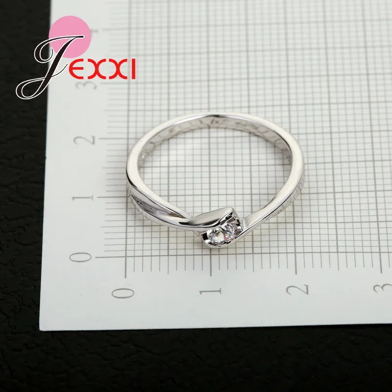 Exquisite Hot Sale Round Sparking Cubic Zirconia Genuine 925 Sterling Silver Finger Ring For Woman Girls Favorite Festival Gift | Украшения