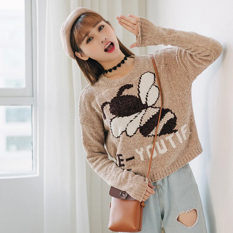 Модный женский супер мягкий свитер из синели Осень-зима 2017 корейский стиль новый