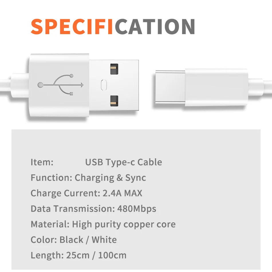 Кабель usb type-C для samsung Galaxy S9 S8 Plus 0,25 A 1 м 2 м кабель для быстрой зарядки USB-C кабель для зарядки и передачи данных для One Plus type-c