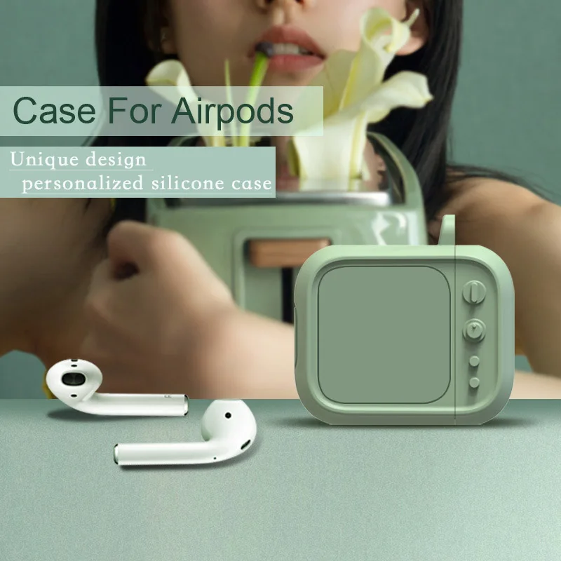 Ретро tv box силиконовый чехол для наушников для airpod чехол милый чехол для airpods силиконовый брелок для наушников защита от пыли