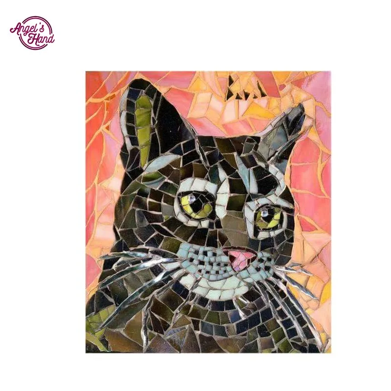 Руки ангела кошка Арт DIY Вышивка с кристаллами алмазов Алмазная мозаика Картины Полный Круглый дрель|painting