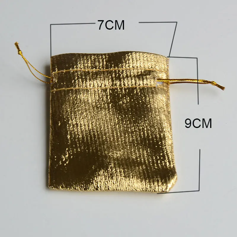Тканевые упаковочные мешки 10 шт./пакет 7x9 9x12 10x15 см серебристые золотистые на