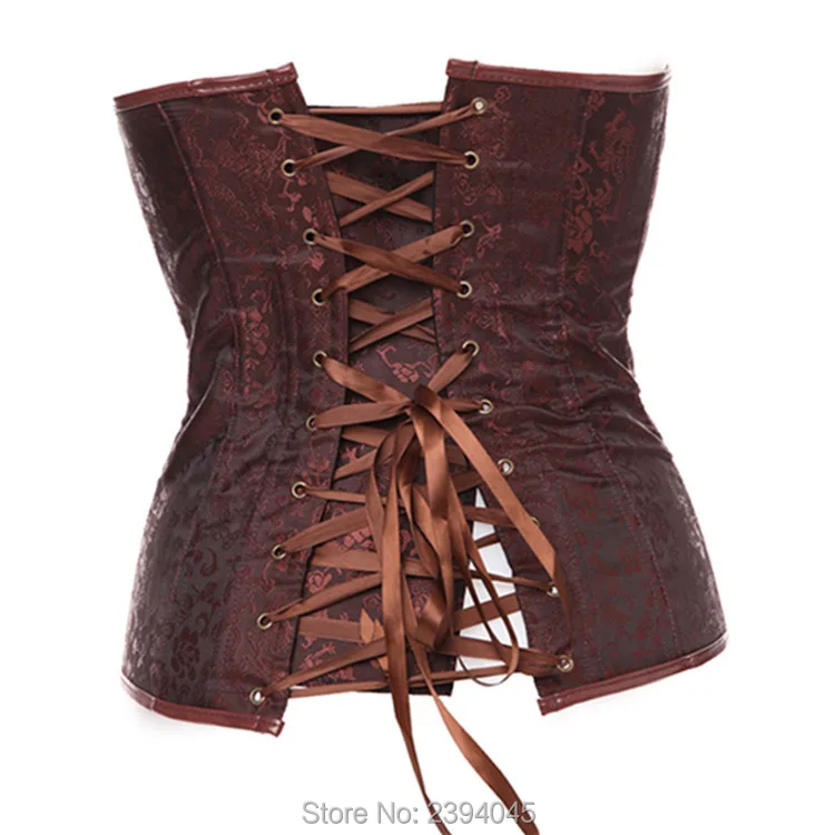 Новая латексная готическая одежда сексуальный коричневый стальной корсет для