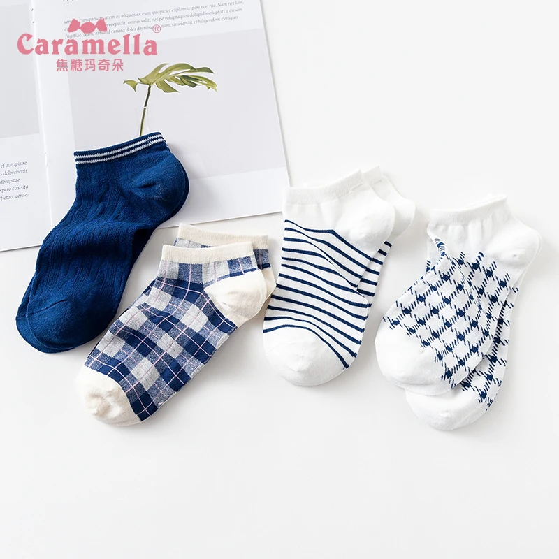 Фото Caramella/4 пар/лот лето 2019 хит продаж повседневные женские носки Новые короткие Caramella/4 пар/лот лето 2019 хит продаж повседневные женские носки Новые короткие