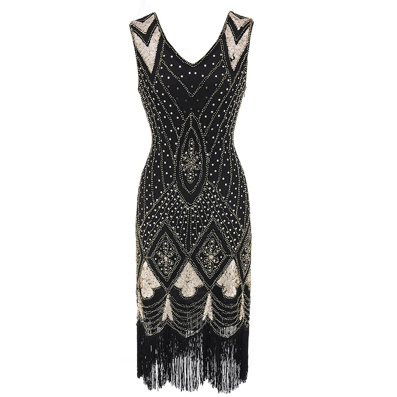 Женское винтажное платье туника с V образным вырезом и бахромой|Женские платья| |