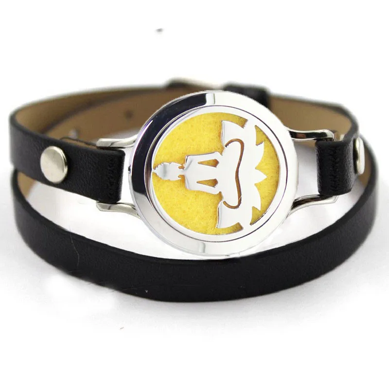 Черные кожаные браслеты 5 шт. саморез счастливый будда эфирное масло диффузор