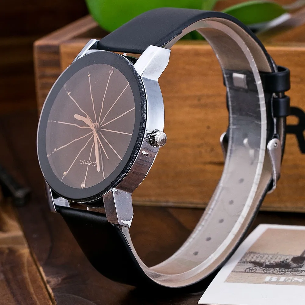 Часы наручные женские кварцевые с кожаным ремешком привлекательные модные