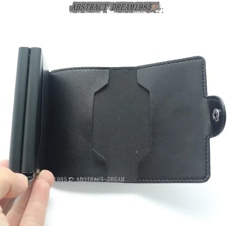 Классический RFID бумажник мужчины двойной слой Стиль Мужчины футляр для визитных карт ID Держатели кошелек женщины кожа автоматические кошелек для кредитных карт
