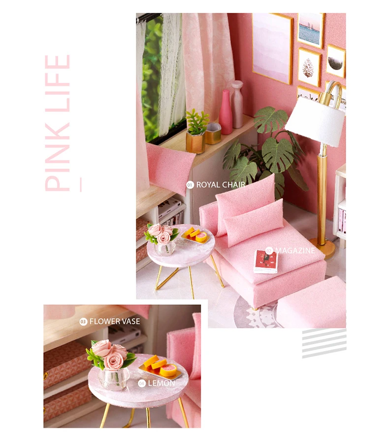 Cutebee кукольный дом мебель миниатюрный кукольный домик DIY миниатюрный дом игрушки для детей DIY кукольный домик подарок на день рождения H18-4