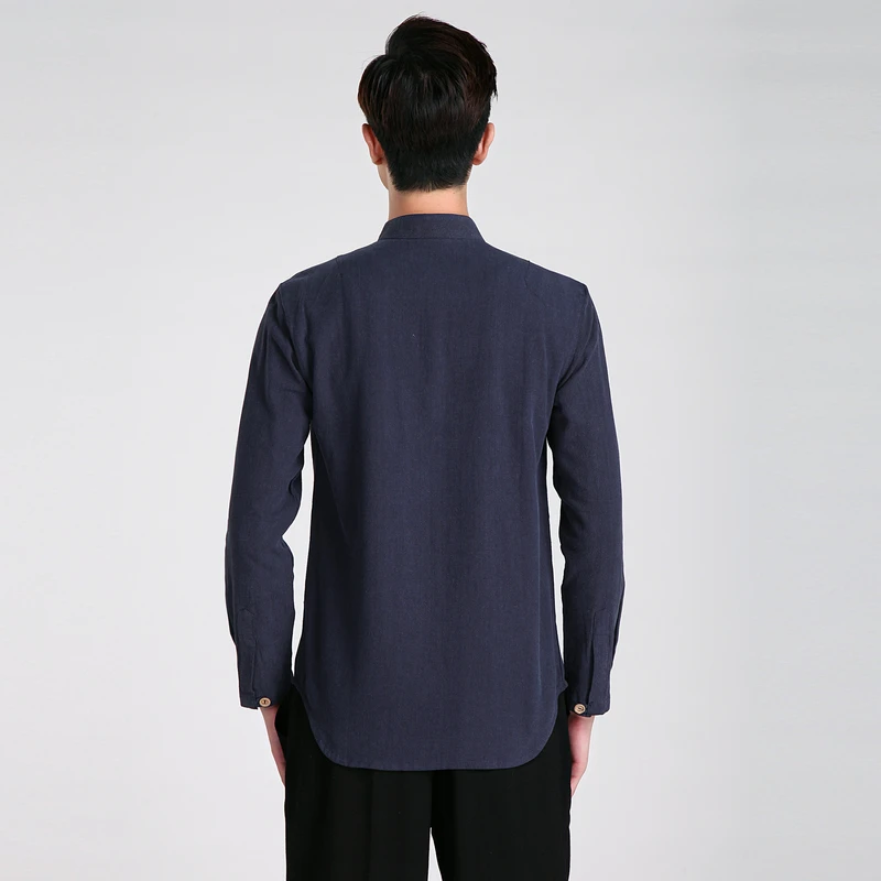 Шанхай история с длинным рукавом Тан костюм Китайский кунг фу Рубашка Мандарин