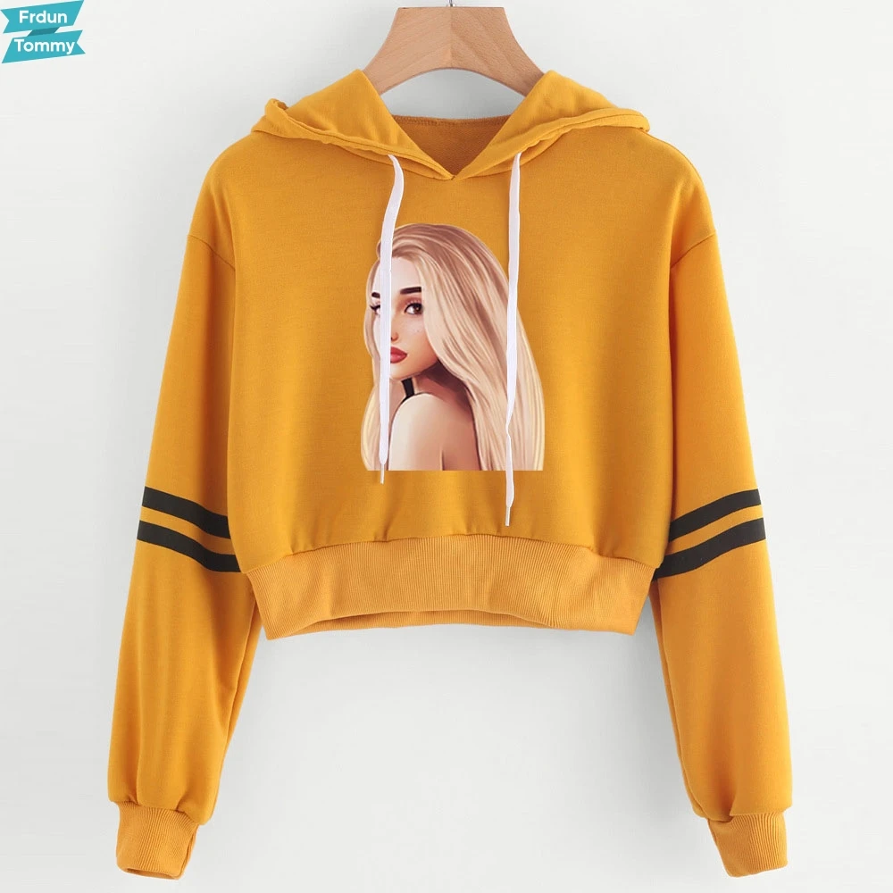 Ariana Grande, женский сексуальный милый укороченный топ, худи, принт змеи, harajuku, горячая Распродажа, новые повседневные толстовки, свитшоты размера плюс