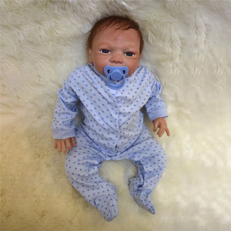 Soft Silicone Reborn Baby Boy Dolls 46cm Fake Babies For Children Gift Sleeping Doll Toys bebes bonecas | Игрушки и хобби