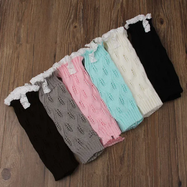 Детские Модные вязаные гетры для маленьких девочек Вязаные кружевные с