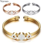 Регулируемый Открытый браслет из нержавеющей стали, 3 цвета, Браслет-манжета для женщин, ювелирные изделия, подарок для женщин