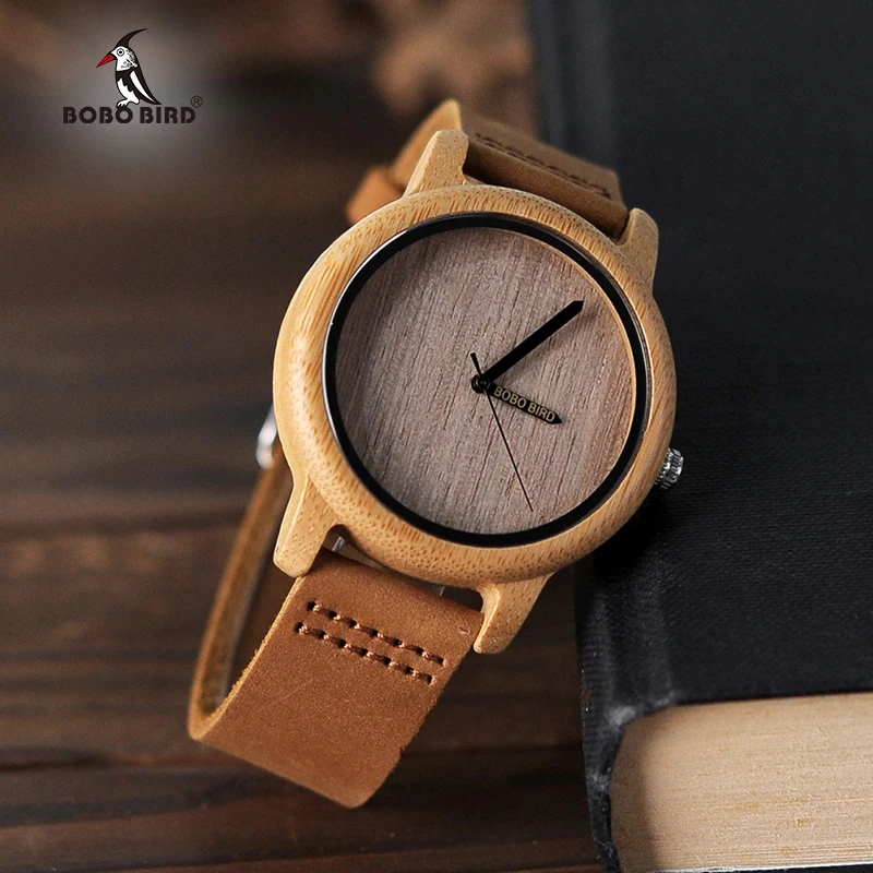 BOBO BIRD мужские наручные часы кварцевые Для мужчин из бамбука для кожаный ремешок