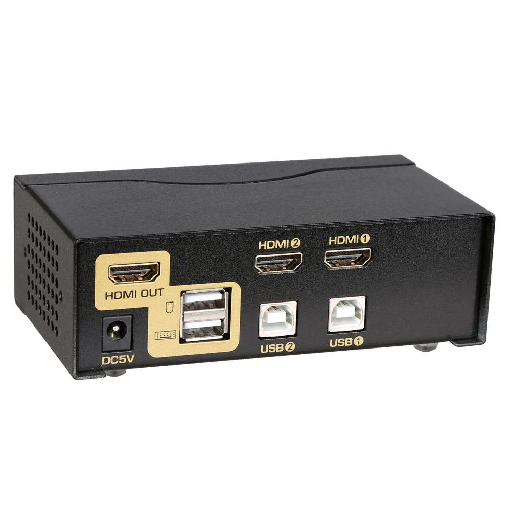 USB Автоматический HDMI KVM переключатель 2 порта с кабелями ПК монитор клавиатура