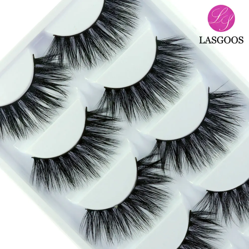 LASGOOS 5 пар 100% настоящие норковые сибирские грязные натуральные кресты 3D 16 мм