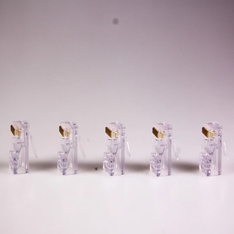 10 шт./лот RJ45 Cat5 CAT5e с разъемом папа RJ-45 Позолоченные сети модульный разъем 8P8C