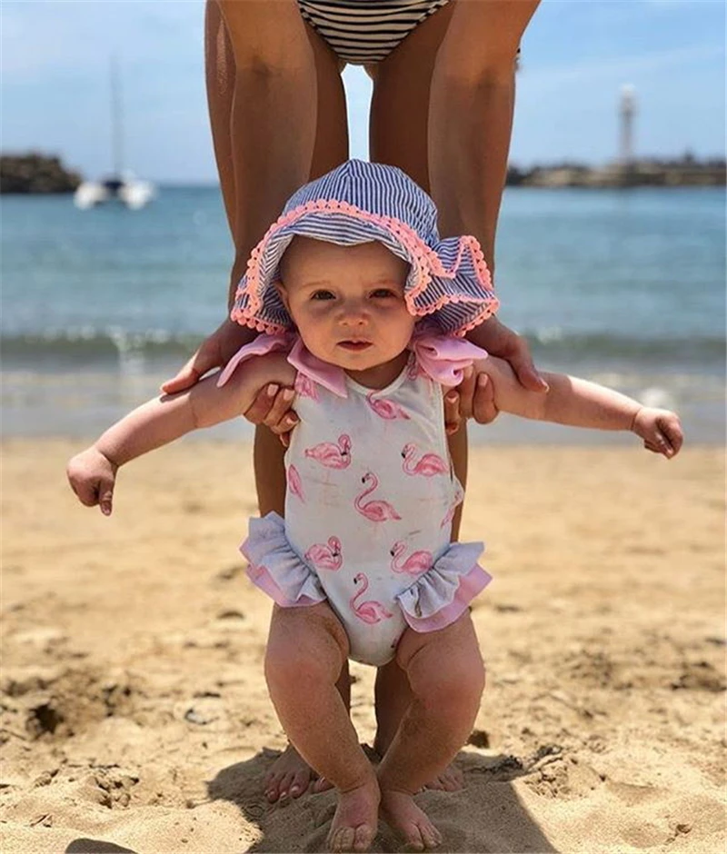 Лидер продаж детский купальный костюм милый розовый купальник с бантиком в виде