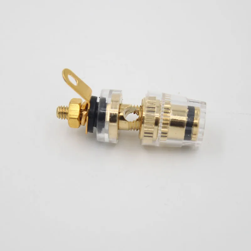 X012-2 copper plated audio terminal block female seat transparent banana head socket single | Обустройство дома