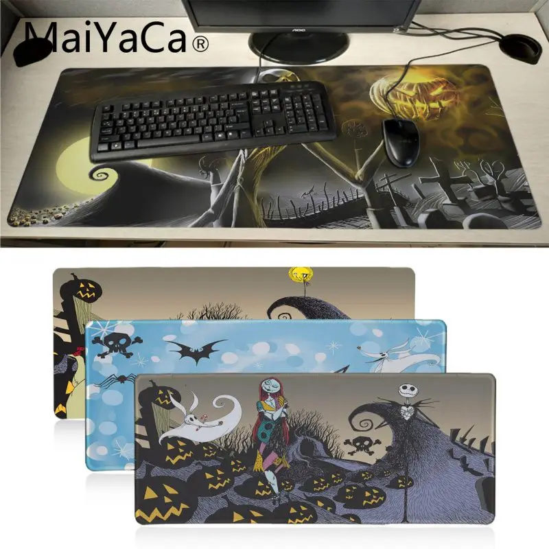Maiyaca кошмар до Хэллоуина Рождественский игровой коврик для мыши запирающийся край коврик для мыши подставка под руку мышь геймер для ноутбука клавиатура