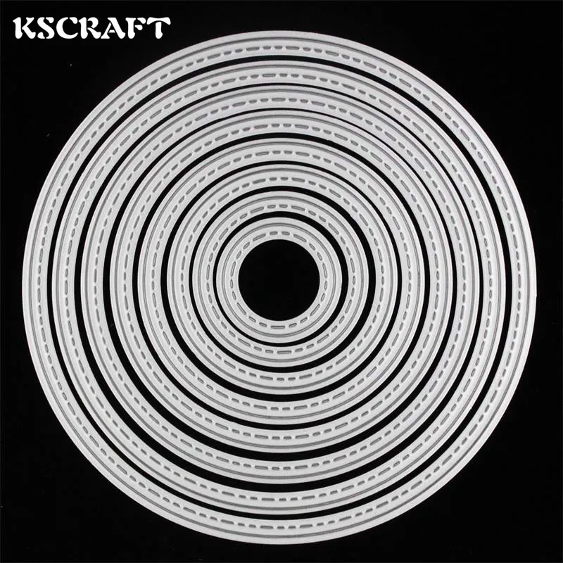 

Металлические штампы KSCRAFT 8 кругов, трафареты для «сделай сам», Скрапбукинг/фотоальбом, декоративное тиснение, «сделай сам», бумажные карты