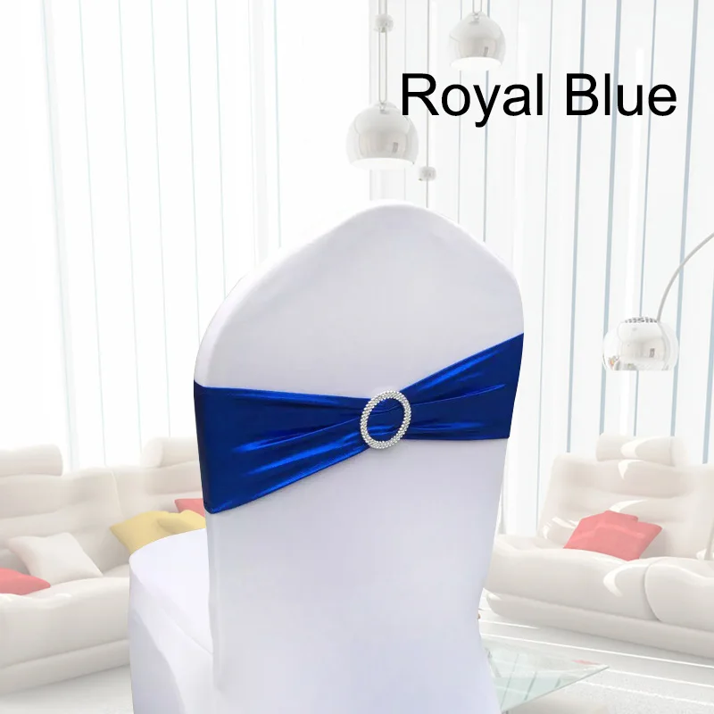 100 ⑤ упак. блестящая бронзовая эластичная Съемная повязка на стул с круглой