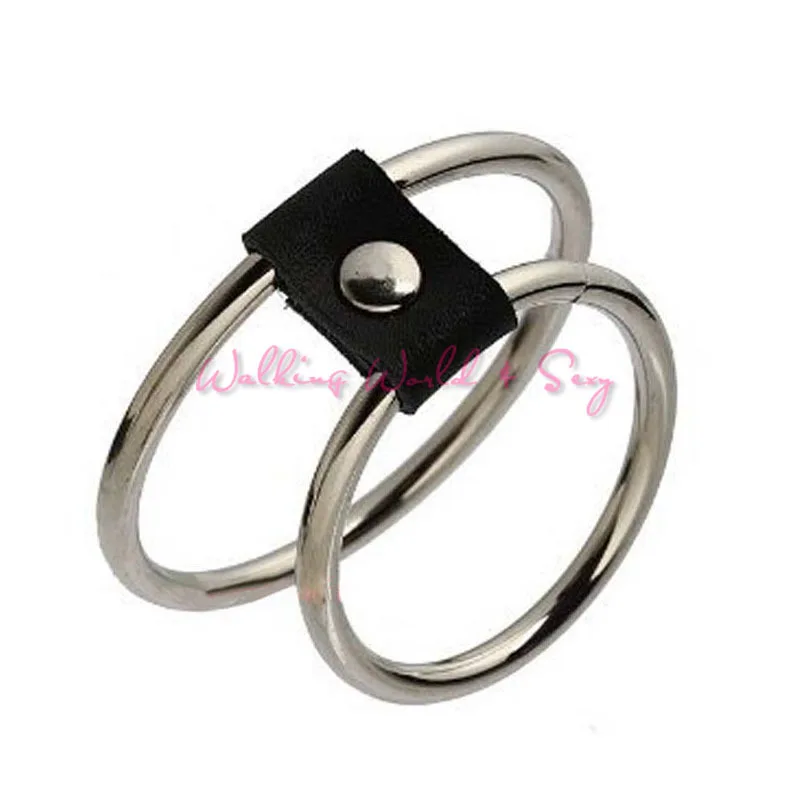 Мужские Кольца для пениса из нержавеющей стали + кожа защелкивающееся кольцо с