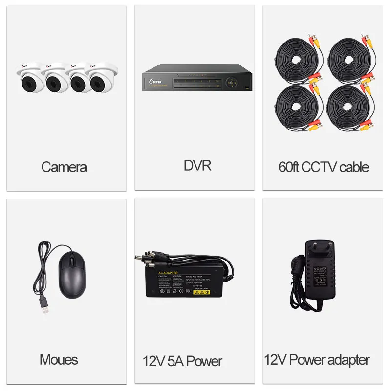 5MP 4CH охранная AHD цифровой видеорегистратор система CCTV 5.0MP наружные внутренние