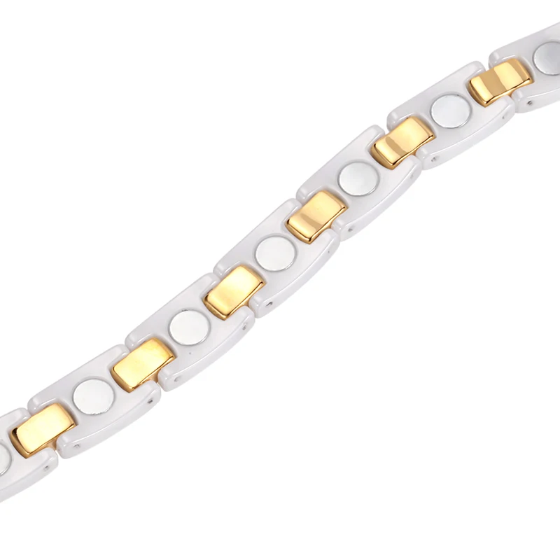 RainSo золото platef для женщин Jewelry Магнитный Керамика браслет с здоровья элементы Магнитный best подарок для ORB-116WG