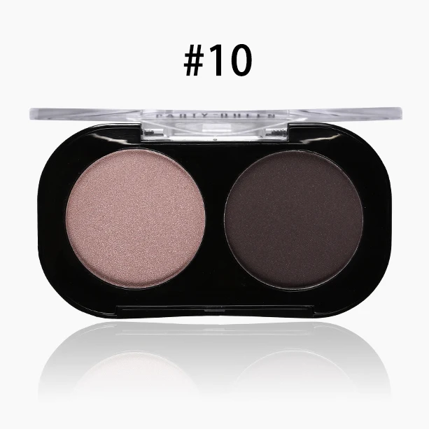 10 Вечерние queen Shimmer МАТОВЫЕ 2 цвета Тени для век Палитра Косметика Голый Пигмент Макияж интенсивный блеск цвет земли тени для век смоуки-Айз - Цвет: 10