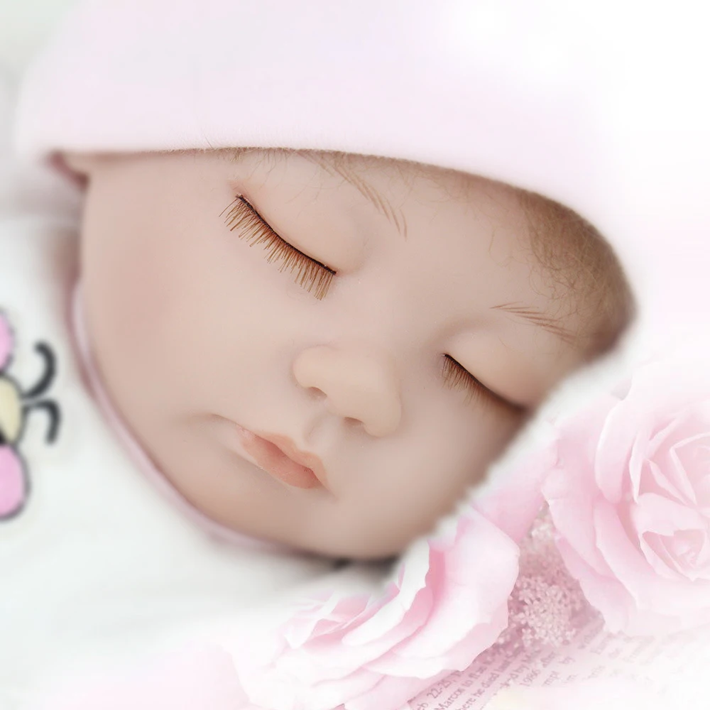 Закрытые глаза действительно реалистичные Reborn Baby Doll 17 дюймов полный силиконовый