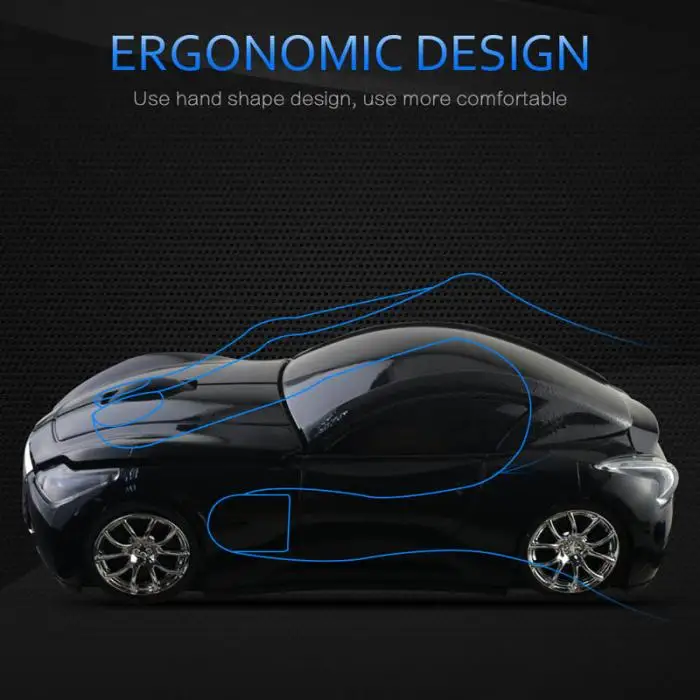 2,4 ГГц Беспроводная оптическая мышь Форма автомобиля мыши+ USB приемник для ПК ноутбука LSMK99