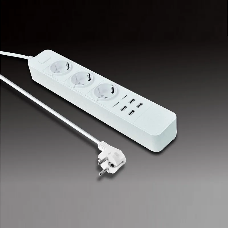 5V 2.4A 1,8 м увеличенного удлинитель патч доска 3AC 4USB многофункциональная Европейская стандартная розетка