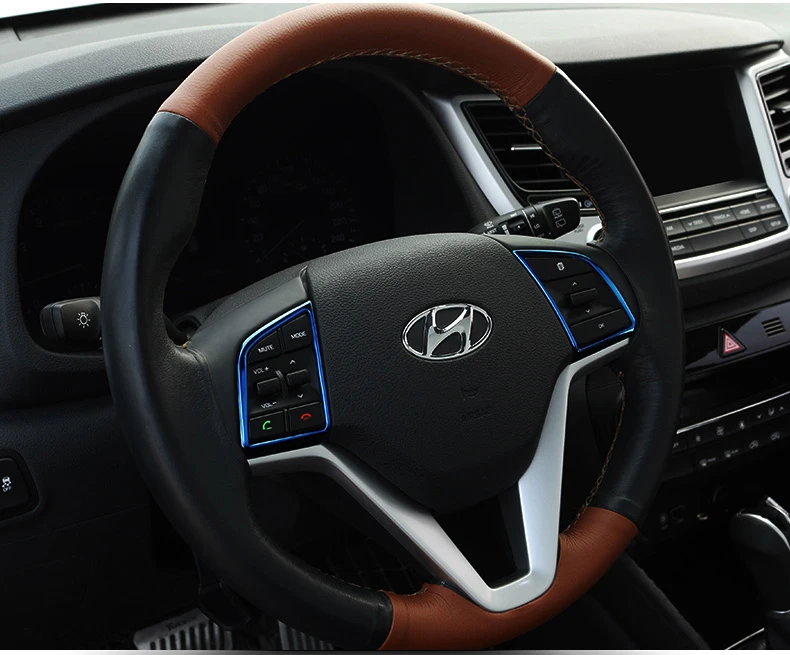 Из нержавеющей стали материал крышки рулевого колеса Кнопка Крышка для hyundai Tucson аксессуары