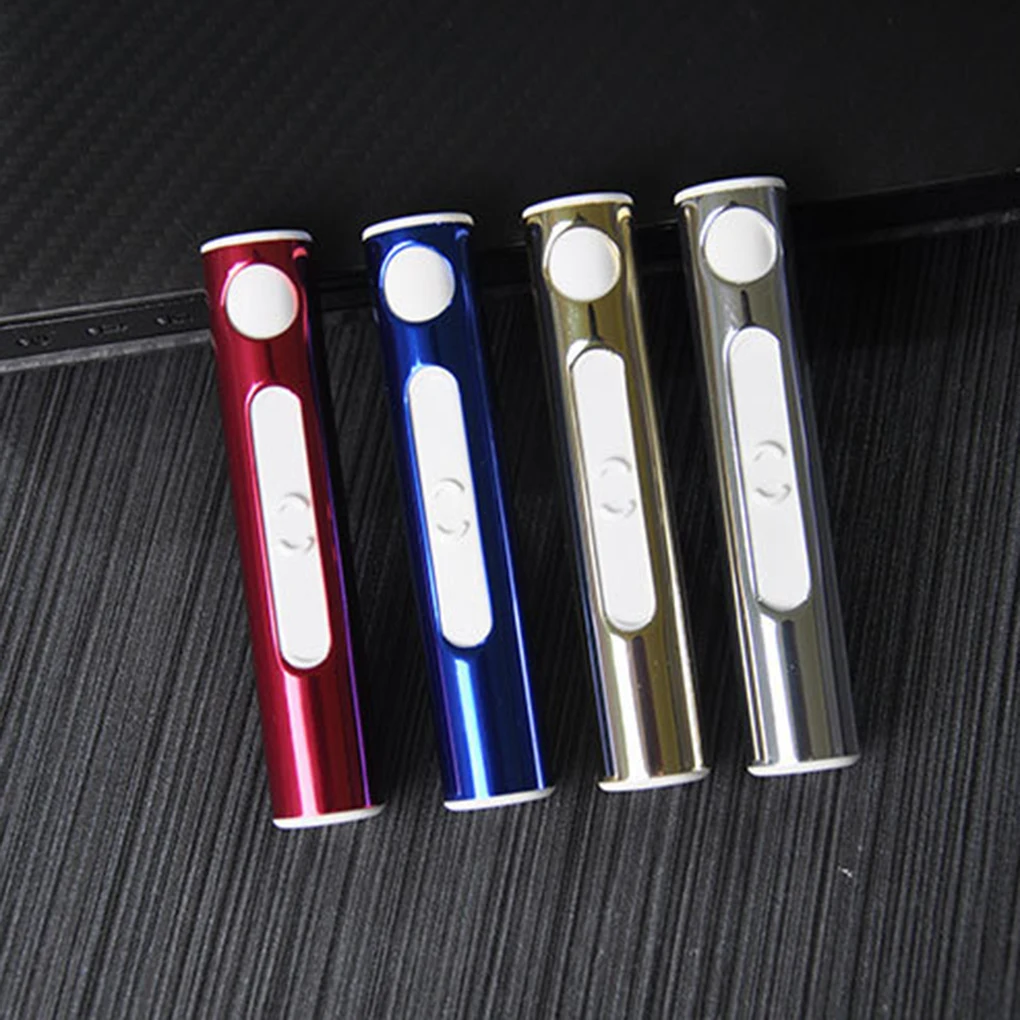 Мини USB Зажигалка перезаряжаемая двухсторонняя ветрозащитная Электронная зажигалка тонкая электрическая зажигалка для сигарет гаджет мощная беспламенная