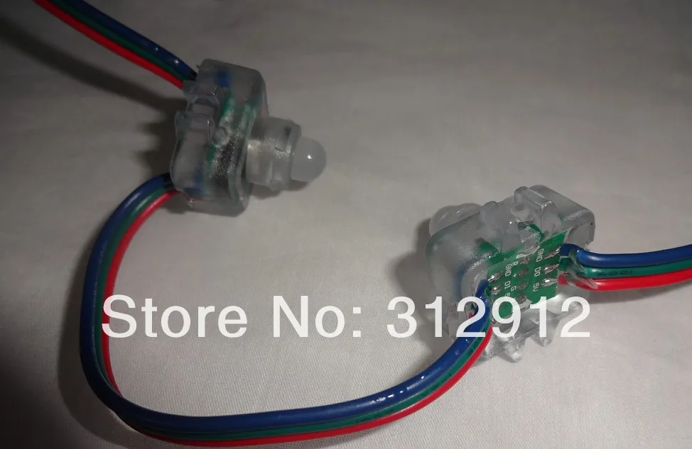 50 шт. DC5V вход WS2811 Светодиодный пиксельный свет с RGB-зеленый-синий провод IP68 оценка