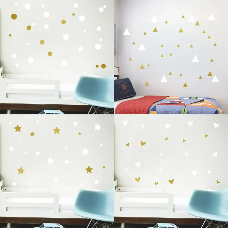 Простая Настенная Наклейка геометрической формы украшение стены детской