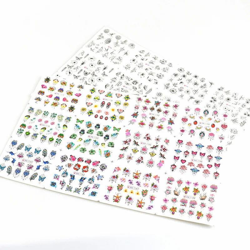 

BN Water Transfer Nail Art Stickers Decal Black Pretty Flower Nail Sticker Patterned nails Tattoo DIY Designer Manicure