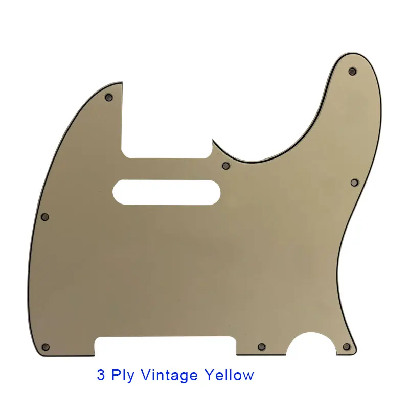 3 ply vintage yellow Pleroo гитарные аксессуары накладки для американского стандарта 8 винтовых отверстий 62 года Tele Telecaster гитарная пластина для царапин - Цвет: 3 ply vintage yellow